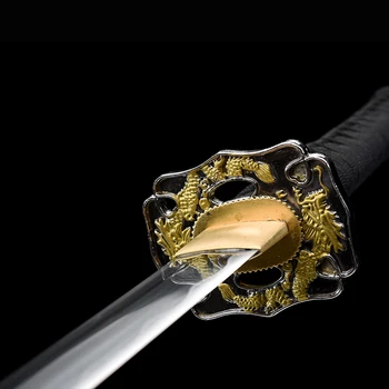 Japāņu Zobenu Handforged Metāla Katana Pilna Tang Pūķis Aizsargs Kaujas-gatavs Asumu, lai praksē Samuraju Zobenu