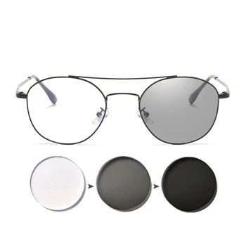 SUMONDY Photochromic Tuvredzība Brilles Grādu -0.5, lai -6.0 Sieviešu Vīriešu Modes Sakausējuma Rāmis Hameleonu Brilles Tuvredzīgs UF116