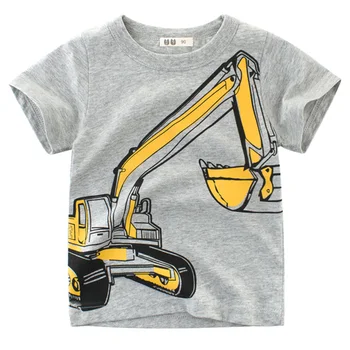 Zēnu t krekls ekskavatoru bērnu t krekls bērniem toddler tees topi, kokvilna baby boy pamata tshirts celtniecības kokvilnas apģērbs