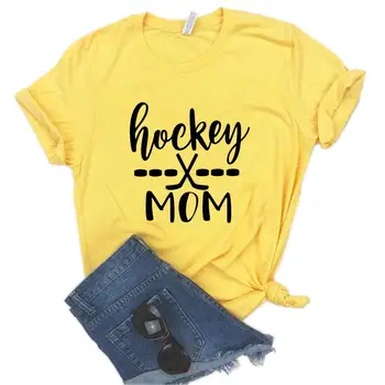 Hokeja Mamma Drukāt Sieviešu t Kokvilnas Hipster Smieklīgi t-kreklu, Dāvanu Dāma Yong Meitene 6 Krāsu Top Tee ZY-639