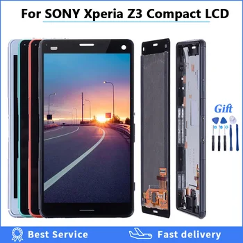 LCD SONY Xperia Z3 Kompakts Displejs, Touch Screen ar Kadra SONY Xperia Z3 Mini LCD D5803 D5833 ekrāna Digitizer Montāža
