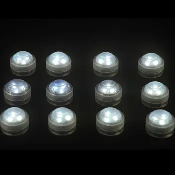 12pcs/Daudz SUPER Spilgti 3CM Mini Saskaņā Ziedu Vāze Gaiši 3LED Zemūdens Kāzu Tornis Vāze Tējas Gaismas ar/REMOTE
