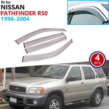 Par Nissan Pathfinder Terrano R50 1996~2004 Logu Sejsegu Ventilācijas Markīzes Lietus Aizsarga Nojumes Sānu Vāku Piederumi 1998 1999 2000