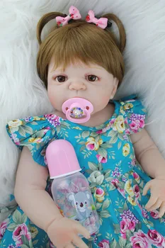 55cm Pilna Ķermeņa Silikona Atdzimis Meitene Baby Lelle, Rotaļlietas, Reāli 22inch Bebe Jaundzimušo Princesi Toddler Bērnu Lelle Dzimšanas dienas Dāvana