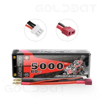 GOLDBAT 7.4 V lipo 5000mAh Bateriju RC Auto 80C Akumulatora lipo 7.4 V Uzlādējams Akumulators par RC Auto, Laivu, Automašīnu Rēkt ar Dekāni T Plug