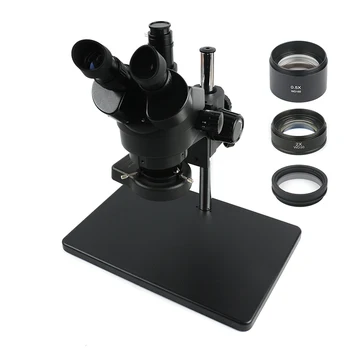 Trinokulara Stereo Mikroskopu 3,5 X-90X Nepārtrauktu Tālummaiņu + 0.5 X/2X Autonoma Objektīva +56 LED Gredzens Luktura +Liela Izmēra Metāla Statīvs