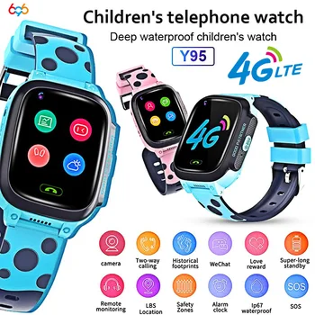Y95 Bērnu Smart Watch Phone GPS Ūdensizturīgs Kids Smart Skatīties 4G Wifi Antil-pazaudējis SIM Atrašanās vietas Noteicējs Smartwatch HD Video Zvans