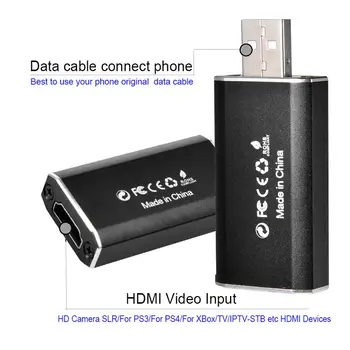 1080P 4K Video Uztveršanas Kartes Viegls Portatīvie USB Spēli Capture Dongle Audio Straumēšanas Dzīvot Raidījums