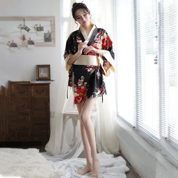 Vintage Ziedu Drukāt Kimono 2020 Ziņas Japāņu Stila Nakts Kleita Yukata Kleita Sievietēm Yukata Āzijas Apģērbu Sexy Sadalīt Vasaras