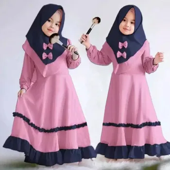 SAGACE Bērniem Meiteņu Apģērbu Komplekti, Zīdainis, Mazulis, Bērns, Meitene, Musulmaņu Ramadāna Abaya Dubaija Drēbes, Tradicionālo Apģērbu Kleita Musulmaņu kleita
