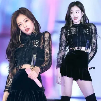 Kpop Seo Jā Ji Gadījuma Melnas mežģīnes īsi svārki komplekts Sievietēm Divas Gabals korejas Vasaras Sexy divas gabals kleitu, kopa sieviešu drēbes