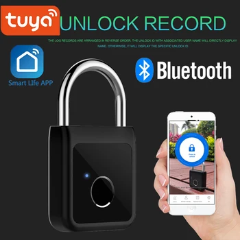 Tuya Bluetooth Bloķēšanas Keyless pirkstu Nospiedumu Lock USB Lādējamu Durvju slēdzenes Smart piekaramo atslēgu Smart Ātri Atbloķēt Tālruni atbloķēt App Tuya