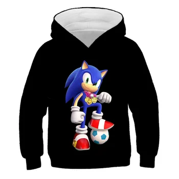 3D Drukas Sonic Ēnas Hoodies Zēni Sonic Skaitļi Serie garām Piedurknēm Krekls Cool Anime Bērnu Apģērbu O-veida Kakla Topi