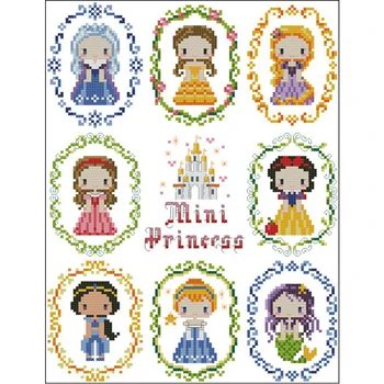 Zelta Kolekcija Jauki Skaitot Cross Stitch Komplekts Mini Princese Pasaku Pasaku Pasaku, LAI