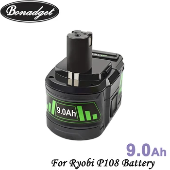 Bonadget 9000mah Nomaiņa Ryobi 18V, P108 P106 P105 P104 P103 Baterija Litija Akumulators elektroinstrumentu Akumulatoru