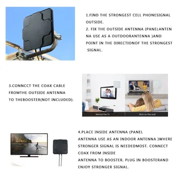 2*22dBi āra 4G LTE MIMO antenas,LTE dual polarizācijas panel antenas SMA -Male connector 30 cm kabeļa