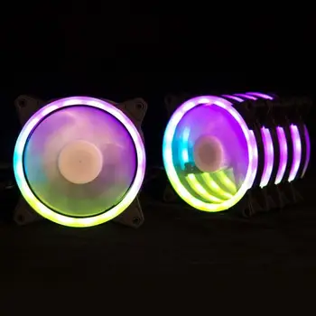 Tālvadības pults RGB LED Gaismas Krāsa Mainās Heatsink Dzesēšanas Ventilators Datoru
