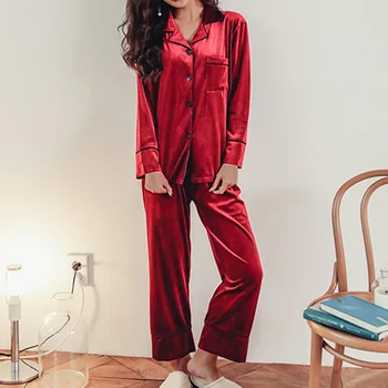 2 Gabali Ziemas Sievietes Sabiezēt Silts Mīksts Pidžamas Sieviešu Flaneļa Pidžamas Komplekts Mujer garām Piedurknēm Sleepwear Meitenēm Pidžamas Dāmām