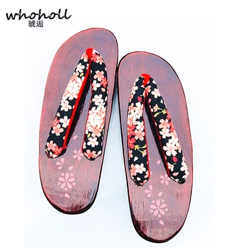WHOHOLL Miku kimono Cosplay kostīmi meitene Ķīlis Japānas Koka čības gītā Čības Red Vienīgais Sieviešu Flip-flops