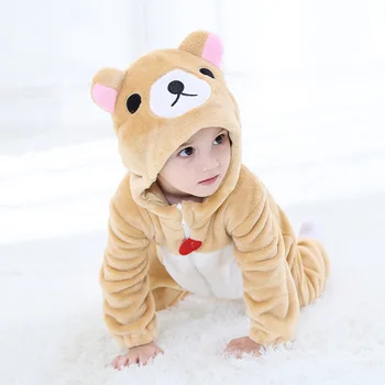 Ziemas Dzimis Jauns Bērnu Apģērbu Baby Romper Jumpsuit Dzīvnieku Kapuci Panda Cotumes Meiteņu, Zēnu Kombinezons, Zīdaiņu Apģērbs, Pidžamas