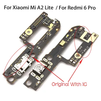 Oriģināls Par Xiaomi Mi A2 Uzlādes Port Savienotājs Valdes Daļas Flex Kabelis Ar Mikrofons Mic Par Xiaomi Mi A2 Lite A1 A3