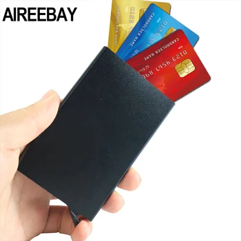 AIREEBAY Mult-ID kartes Turētājs, vienkrāsainu Automātisko Pop-up Anti-theft Bankas Karte, Kaste Mini vizītkarti Gadījumā, ID Kartes Sievietes