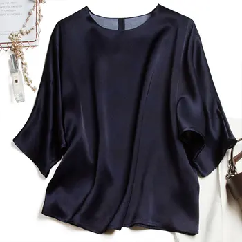 Jauno Sieviešu Modes Dāma Mulberry Zīda Krekls, Blūze, Bat Piedurknēm TT0008