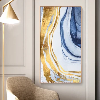 Anotācija Plūstošas Krāsas, audekls gleznošanai zelta plakāti un izdrukāt sienas art attēlus dzīvojamā istaba guļamistaba eju mūsdienu dekori