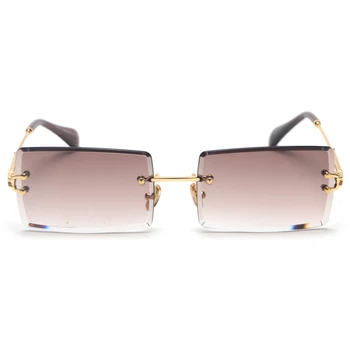 Peekaboo mazs taisnstūris saulesbrilles sievietēm bez apmales kvadrātveida saules brilles sievietēm 2019 vasaras stila sieviešu uv400 zaļa, brūna