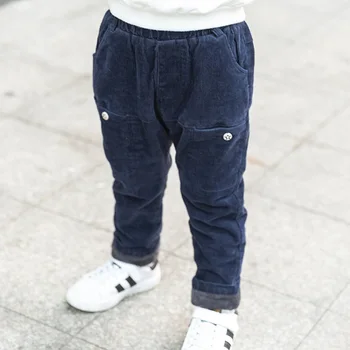 Baby Boy ziemas bikses 2 4 6 8 10 gadus veco bērnu velveta bikses puika silts, biezs samts gadījuma bikses bērniem, drēbes
