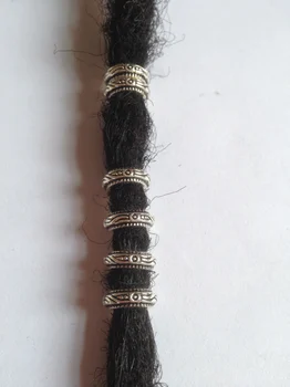 30Pcs/Iepak Tibetas sudraba viking matu bize bīties dreadlock bārdu krelles, gredzeni, caurule Adīšanas Piederumi apm 7mm