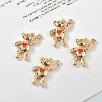 Diy rotaslietu izgatavošana 40pcs/daudz dzīvnieku karikatūra lāči/Pin formas sakausējuma peldošās medaljons šarmu fit auskars piederumu