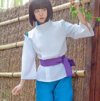 Klasiskās Dedzīgs Prom Sen, lai Chihiro nav Kamikakushi White Dragon Haku Nigihayami Kohakunushi Kimono Vienādu Cosplay Kostīms