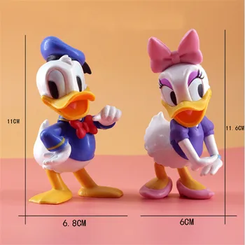 Disney Donald Duck Un Daisy Duck Rīcības Attēls Lelle Disney PVC Attēls Donald Duck Rotaļlietas Statuetes Bērniem Dāvanas Modelis Rotaļlietas 11cm
