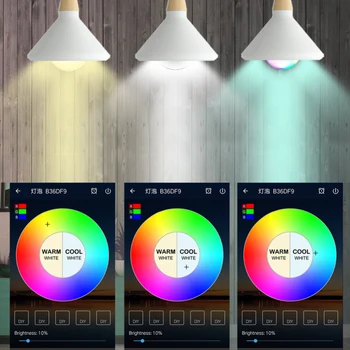1-5gab WiFi Spuldzes E27 7w Krāsu Mainās LED Smart Spuldzes Neona Mainot Lampas Smart Home Balss Kontroles Alexa, Google Palīgs