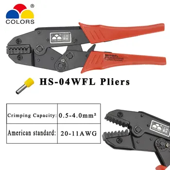 HS-04WFL gofrētu knaibles paredzētas izolācijas neizolētām lietussargu caurules spailes self-regulēšana 0.5-4mm2 20-11AWG zīmola instrumenti