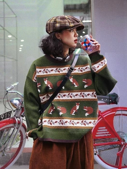 Vintage Džemperis Sieviešu Rudens un Ziemas Jauno Sabiezējumu Ārējā Valkāt Džemperi, Džemperis Top rudenī 2020. gadam sieviešu apģērbi ziemas apģērbi
