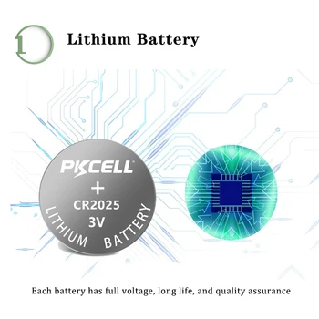 10Pcs/2Card PKCELL 3 v Baterijas CR 2025 Litija Akumulators DL2025 BR2025 KL2025 L2025 Pogu Monēta Šūnu Baterijas auto tālvadības atslēga