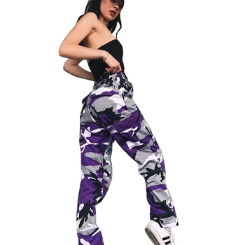 Jaunā Sieviešu Augsto Vidukli Kamuflāžas Bikses Modes Pantalon Femme Bikšu Plus Izmērs 3XL Treniņbikses Streetwear Camo Bikses Sieviešu X1