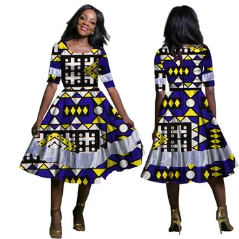 Āfrikas Tradicionālo apģērbi Sievietēm ar Īsām piedurknēm Dashiki Ankara kleitas sievietēm O-veida kakla plus lieluma apģērbu Kleitas WY1279