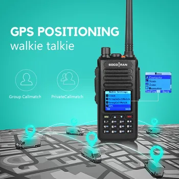 Walkie Talkie GPS DMR Balss Ieraksts VHF UHF divvirzienu Radio Dual Josla 136-174 & 400-470MHz digitālo DM-1702 Ham Radio ar Krāsu LCD