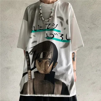 Vīriešu Unisex T Naruto Harajuku Japāņu Anime Multfilmu Drukāt Īsām Piedurknēm T Krekls Vīriešu Streetwear Pāris Gadījuma T-krekli