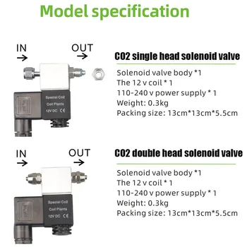 WYIN CO2 solenoida vārsts DC 12V izejas akvārija CO2 regulatora sistēmu, zemas temperatūras, elektromagnētisko vārstu zivju tvertnes solenoida vārsts