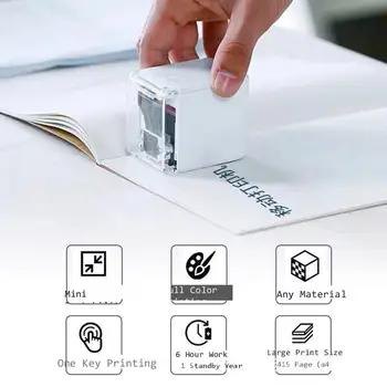 Jelly Ķemme Mini Mobilo Krāsu Printeris Princube ar Kasetni WIFI USB Savienojums Multi-surface Printeri Foto Logo Modelis