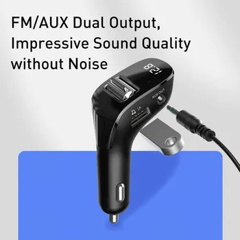 Jaunas Auto FM Raidītājs Bluetooth 5.0 AUX Brīvroku Automašīnas Bezvadu Komplekta Dual USB Auto Lādētājs Auto Radio FM Modulators MP3 Atskaņotājs