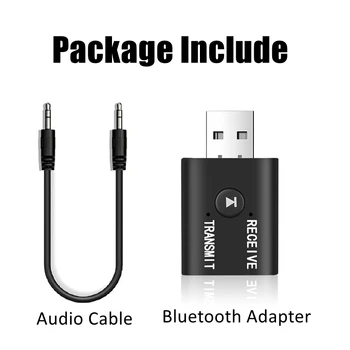 5.0 Bluetooth Adapteri Bezmaksas Disku, USB, Bluetooth Uztvērēju, Raidītāju PC TV Audio Adapteri Bezvadu Aux Receptoru Play Pogu