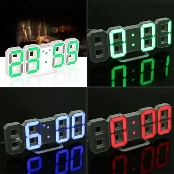 Digitālā Elektronisko Pulksteni LED Galda Pulkstenis Spilgtuma Regulēšana Modinātājs Modes Sienas Karājas Pulkstenis ar USB Kabeli, Sienas Pulkstenis