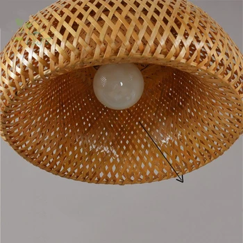 Japāņu tatami lampas koka rotangpalmas abažūrs piekariņu gaismas Joslā, Ēdamistaba, Virtuve spīdumu apturēšanu bambusa pinumu kulons lampas