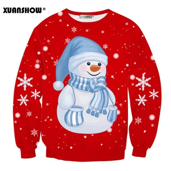 XUANSHOW 2019 Ziemassvētku Brithday Zēns Digitālā Druka Pāris Valkāt sporta Krekls garām piedurknēm Smieklīgi Rudens Ziemas Drēbes