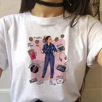 Svešinieks lieta, druka, T-krekls sieviešu Kawaii karikatūra vasaras top 2021 T-Krekls Smieklīgi apgriezts modelis T-krekls Unisex sieviešu